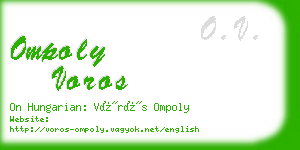 ompoly voros business card